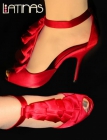 Sandalias de raso rojo pasión - a mitad de precio - mejor precio | unprecio.es