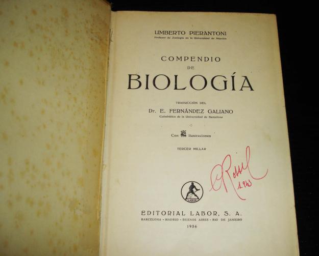 Compendio de Biologia por U. Pierantoni 1936