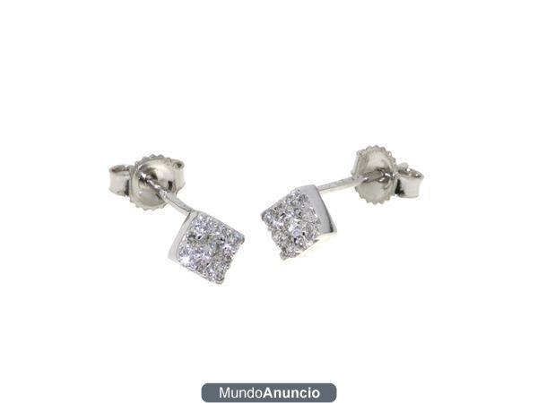 Pendientes de oro blanco con diamantes 69% de descuento