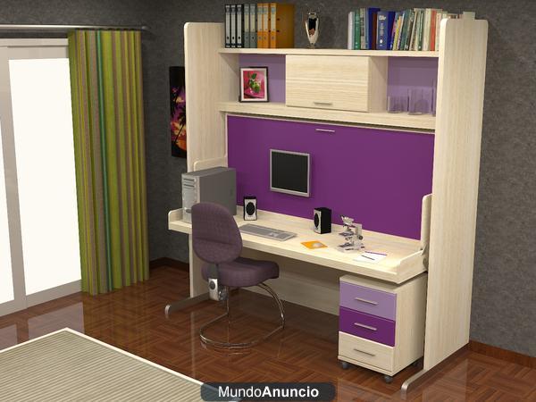 * MUEBLES PARCHIS*   Literas abatibles horizontales/muebles juveniles/Camas abatibles /colchones