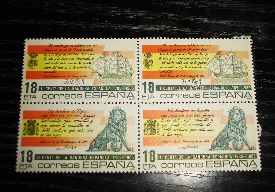II centenar bandera española-sellos