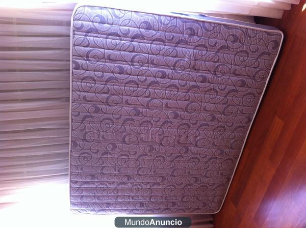 COLCHON 150X190 - SOMIER LAMINAS MADERA - JUEGO DE 4 PATAS - ALMOADA.