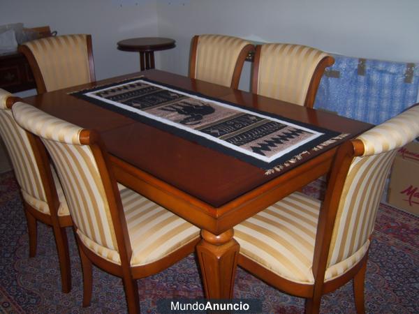 mesa salon-comedor con 6 sillas