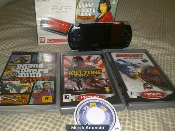 PSP 3000 Slim + 4 Juegos
