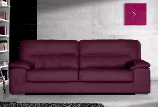 Sofa 3 plazas color cherry piel