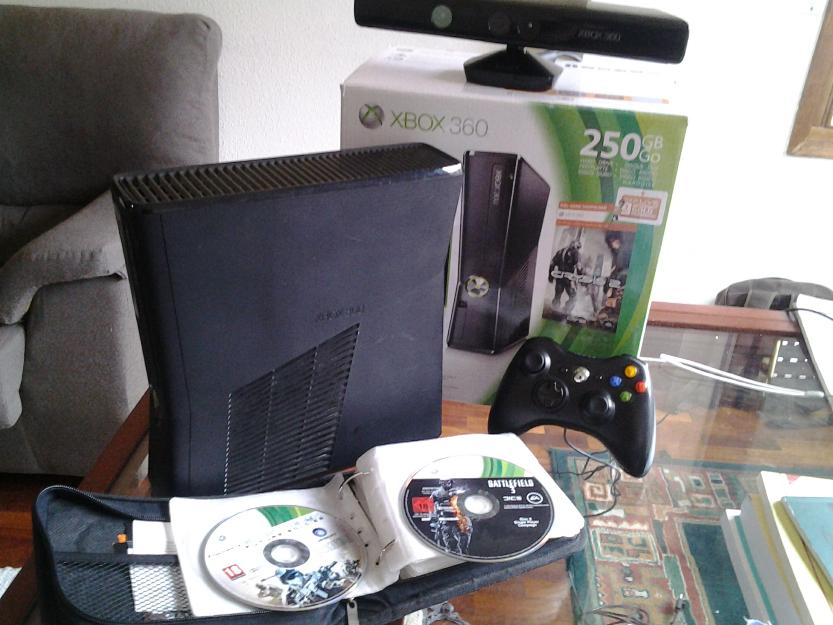 xbox 360 slim con kinect y juegos