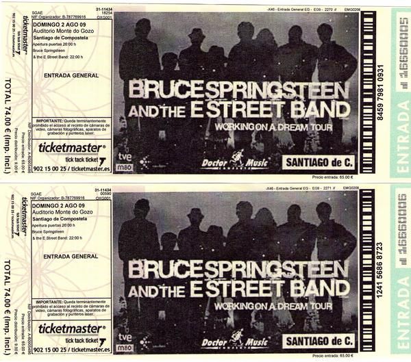 vendos 2 bolis (140 euros/ unidad) y regalo 2 entradas Bruce Springsteen (Santiago Compostela)