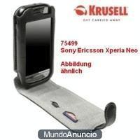 Krusell Orbit Flex - Funda de cuero para Sony Ericsson Xperia Neo, color negro y gris