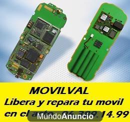 Liberar reparar movil valencia benimaclet. Empresa valenciana. Liberamos y reparamos tu movil en el acto. Movilval.