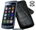 Suncase - Funda de cuero para Samsung Wave 2 GT S8530, color negro con relieve - mejor precio | unprecio.es