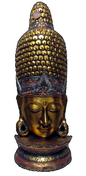 Busto Cabeza  Buda  de Madera