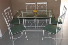 Conjunto de mesa y seis sillas de forja blancas - mejor precio | unprecio.es