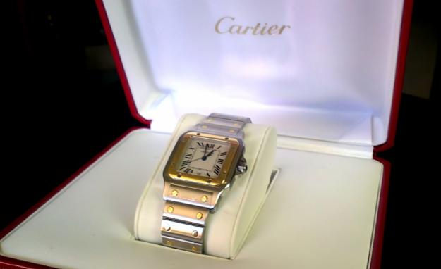 Reloj cartier de caballero modelo Santos, acero y oro