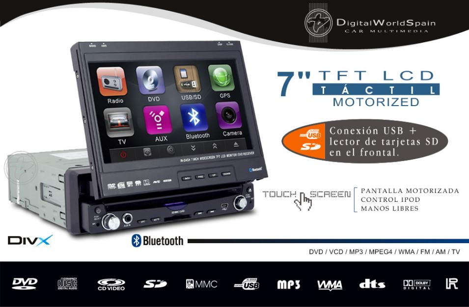 Autorradio 1Din DVD 7 Táctil con GPS, Bluetoot