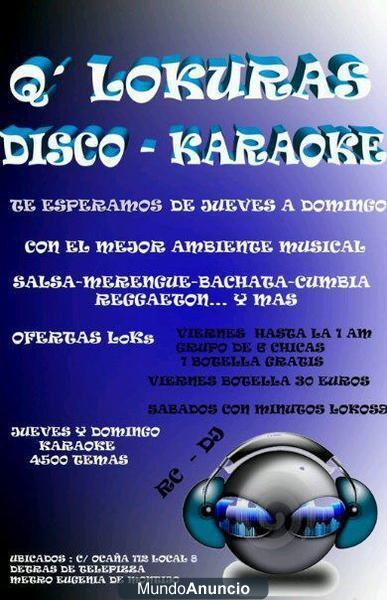 SE TRASPASA DISCO PUB LATINO EN FUNCIONAMIENTO POR MOTIVOS DE VIAJE