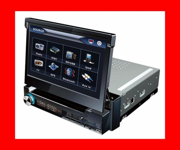 Radio de coche Enon 1DIN con Pantalla motorizada 7 Manos libres DVD GPS TDT