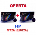 2 toners compatibles para hp nº12a (q2612a) - mejor precio | unprecio.es