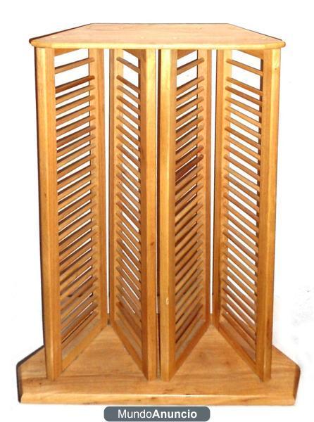 ESTANTERÍA DE MADERA PARA CDs Y DVDs
