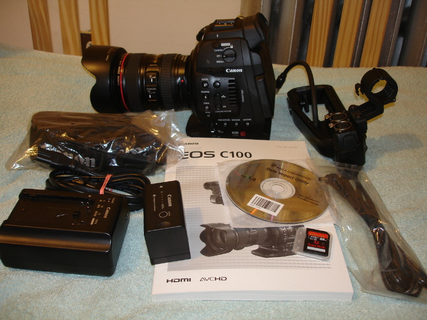 Canon EOS C100 EF Cinema HD cámara de vídeo con lente 24-105mm videocámara de alta definic