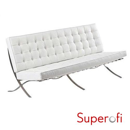Sillón Oficina de Diseño Barcelona 3 Lugares Blanco