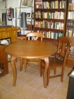 Mesa de madera maciza extensible redonda con 4 sillas - mejor precio | unprecio.es