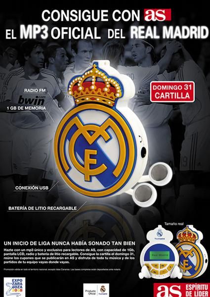 VENDO MP3 REALMADRID ORIGINAL(Producto Oficial) 1 GB NUEVO