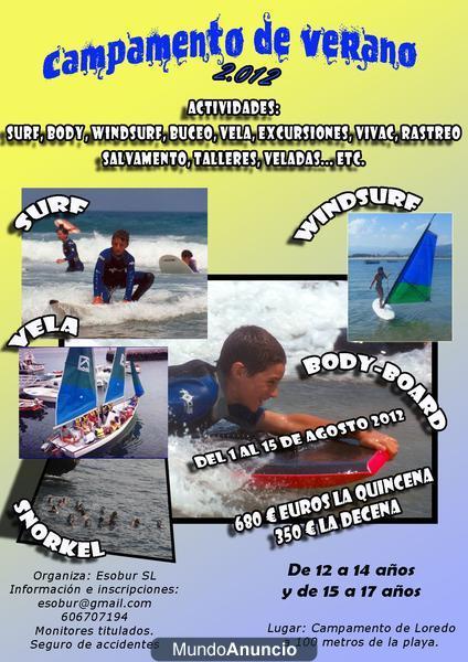 CAMPAMENTO NAUTICO EN VERANO 2012