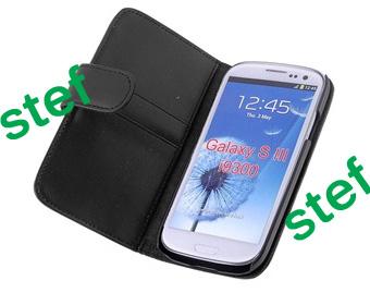 Funda cuero Samsung Galaxy sIII s3 Negra