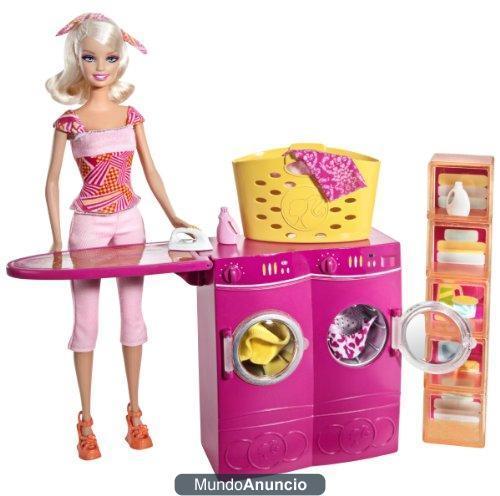 Barbie Spin to Clean Room lavandería y  muñeca