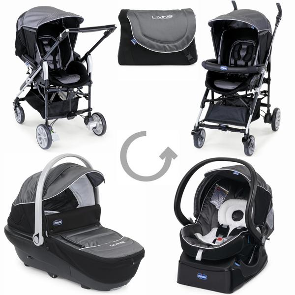 Conjunto carro bebés chicco trio living