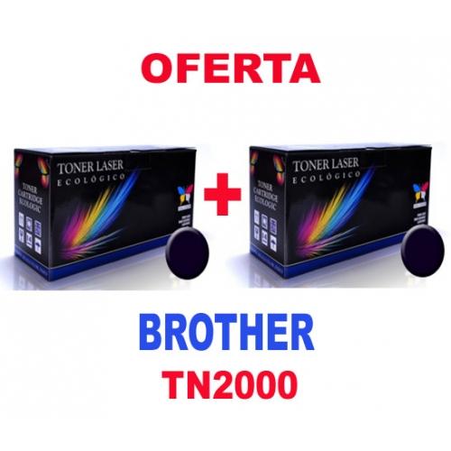 2 toners compatibles para brother tn2000