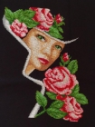 Tapiz-Gobelino "Madam con rosas" 21cm.x28cm. - mejor precio | unprecio.es