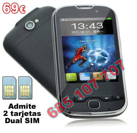 Móvil telefono libre tactil para 2 tarjetas SIM de distintos operadores