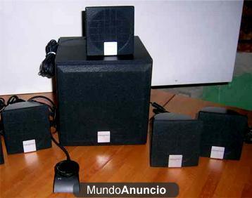 Altavoces / Home Cinema CREATIVE INSPIRE 4.1, compuesto por 1 Subwoofer y 4 Altavoces Satelite, que brindan un impecable