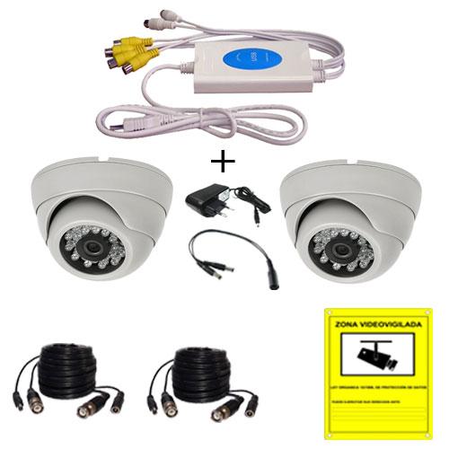 Completo KIT de CCTV videovigilancia para TABLET PC ó PORTATIL consta de 2 camaras+...