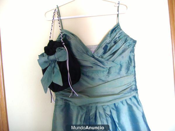 vestido de seda natural+bolso a conjunto de regalo