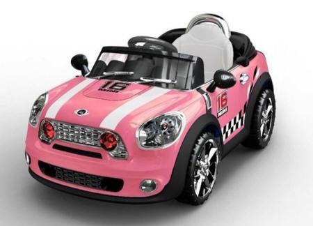 Mini rosa, coche de bateria para niños con mando para padres