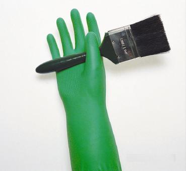 Guantes nitrilo verde flocado, Planas