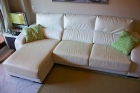 Sofa en piel blanca con cheslongue - mejor precio | unprecio.es