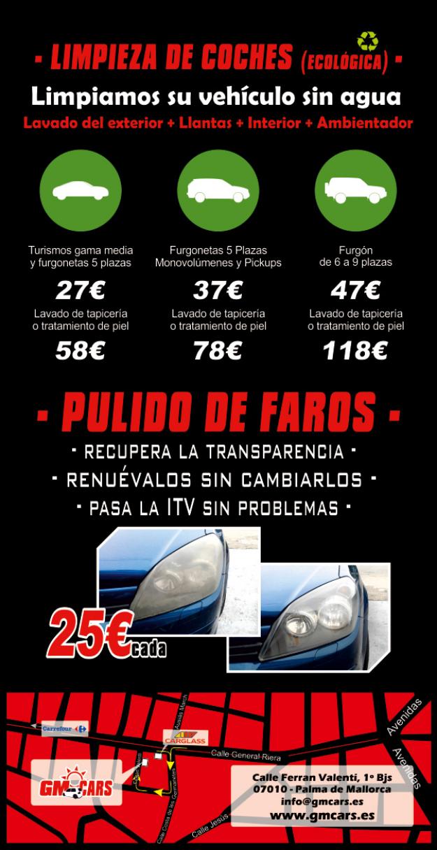 Tintado de lunas y Limpieza de Coches en Palma