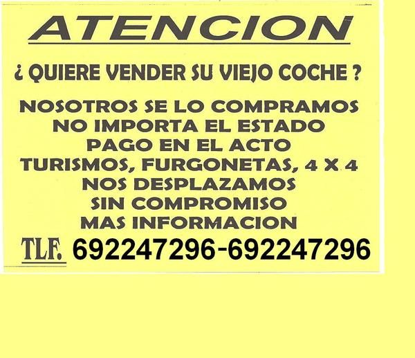 ¿QUIERE VENDER SU VIEJO COCHE?