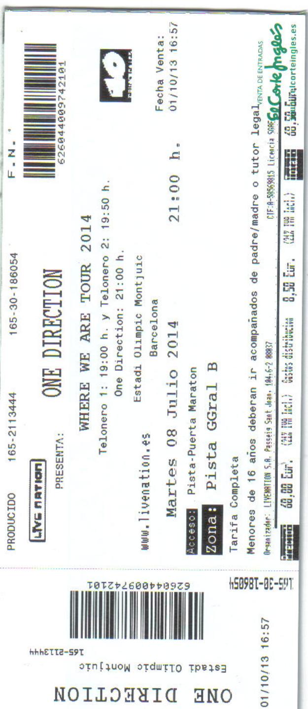 entradas one direction barcelona