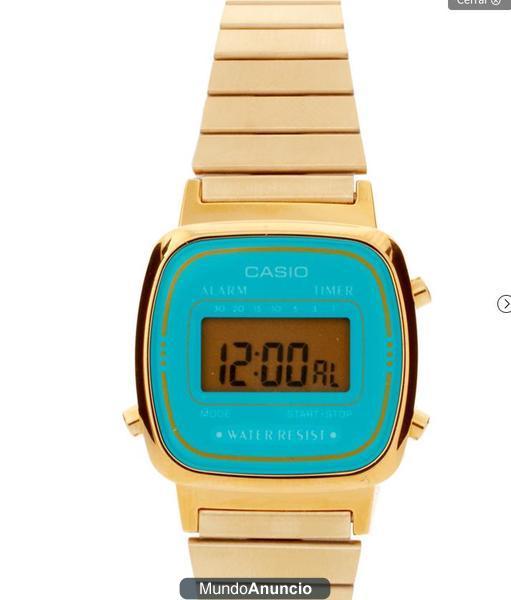 RELOJ CASIO DORADO CON ESFERA DE COLOR