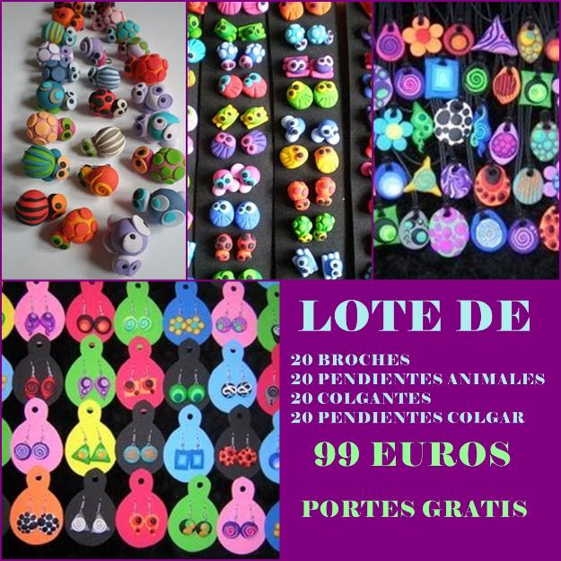 Se vende lote de 10 conjuntos mas 10 broches mas 10 horquillas de fimo mas regal