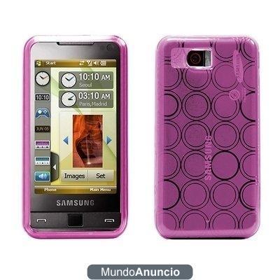 Logotrans Circle Series - Carcasa de silicona para Samsung Omnia i900, color rosa