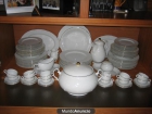 Vajilla de porcelana fina con filo de oro 83 piezas - mejor precio | unprecio.es