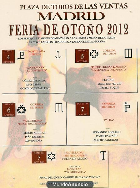 Vendo llavero y regalo Abono de Toros para la Feria de Otoño de Madrid 2012