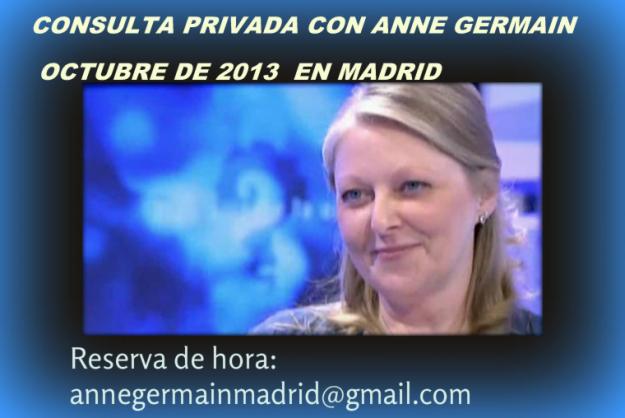 Anne Germain pasará consultas privadas en Madrid en  Octubre de 2013