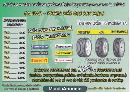 RUEDAS SEGUNDA MANO DE KM 0 678670745 NEUMATICOS DE RENTING COMO NUEVOS… LLAMENOS!