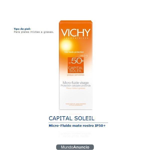 VICHY CAPITAL SOLEIL MICRO-FLUIDO MATE ROSTRO SPF50+ 50ML. PIELES MIXTAS A GRASAS.